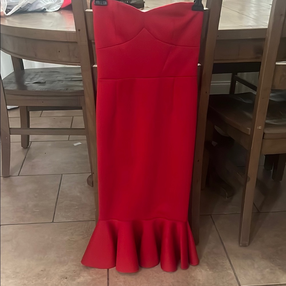 Express Strapless Red Dress